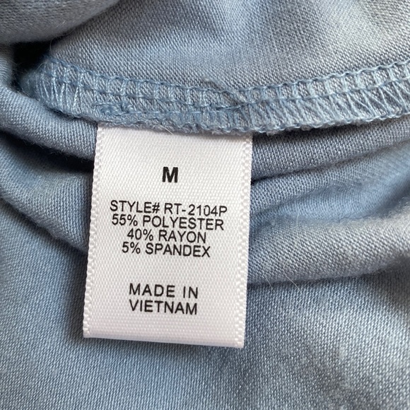 Zenana Premium V-Neck Top 💗 Blue-Gray - Picture 10 of 11